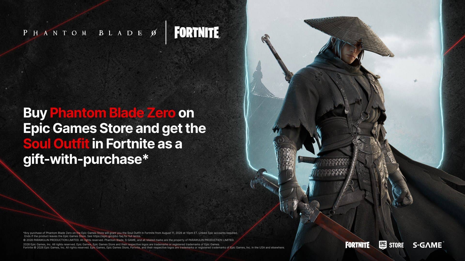 Buy Phantom Blade Zero On Epic Games Store Get The Soul Outfit Free In Phantom Blade Zero Fortnite Crossover Key Art 